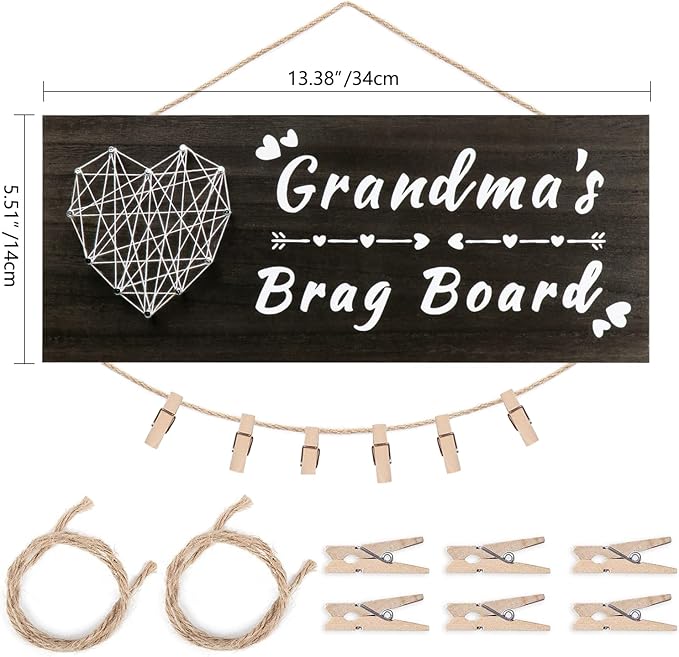Yunfan for Grandma Grandma's Brag Board from Granddaughter Grandson Grandkids Picture Frame Photo Holder Birthday Christmas Thanksgiving Valentines Gifts