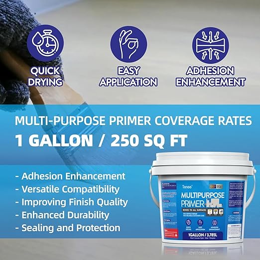 1 Gallon RV Roof Primer Sealant, Liquid Rubber Multi-Purpose Sealant, EPDM & TPO Primer, Elastomeric Roof Coating for Outdoor, High-Adhesion Bonding RV Roof Coating for Concrete, Deck, Wood, Metal