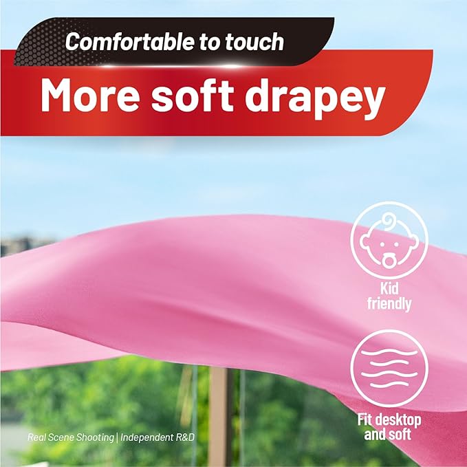 Plastic Table Cloth, 110 Ft X 54 in Plastic Table Cloth Disposable Pink Tablecloth with Any Cut Sliding Cutters Premium PEVA Disposable Tablecloth for Picnics, Parties, Birthdays, Festivals