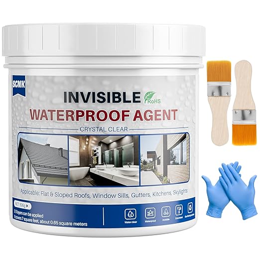 18oz Clear Waterproof Sealant Coating, Polyurethane Leak Repair Agent for Roofs, Bathrooms, Kitchens, Patios, Walls, Indoor and Outdoor Applications