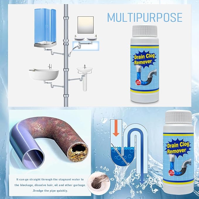 Wild Tornado Pipe Dredge, drain clog remover，Powerful Sink and Drain Cleaner, Fast Foaming for Kitchen and Pipes Cleaning Tool（4pcs）