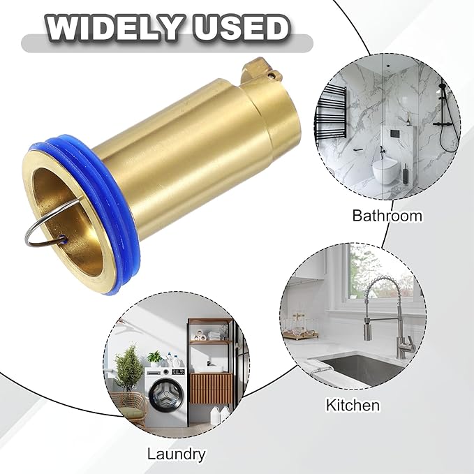 uxcell Odor Proof Floor Drain, 2.8" Brass Floor Drain Cover Shower Plug Drain Backflow Preventer Suitable for Pipes Tubes Bathroom Kitchen, Gold