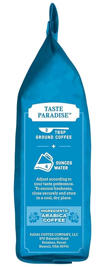 Kauai Whole Bean Coffee – Smooth, Non-Bitter Pure Arabica – Light Floral Notes & Bright Aroma – Grown on Hawaii's Largest Coffee Farm – Koloa Estate Medium Roast, 10oz (Pack of 4)
