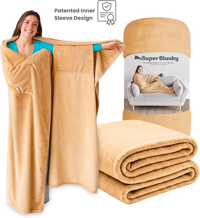 Super Blanky Wearable Blankets for Women, Adult Wearable Blanket Men, Mother's Day Gifts for Her, Wife Birthday Gift Ideas