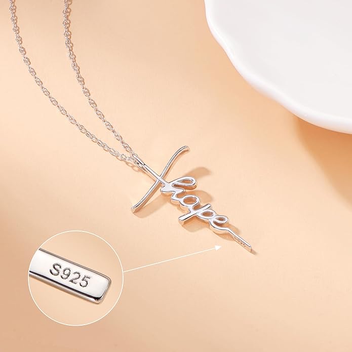 Lcherry Faith Cross Pendant Necklace for Women Religious Christian Jewelry Mother's Day Gifts for Women