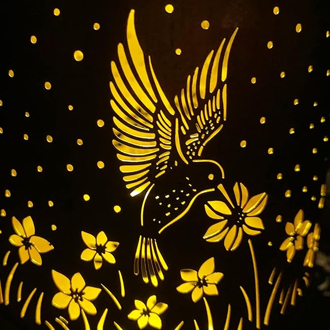 Mothers Day Gifts, 4 Pack Hummingbird Birthday Gifts for Women Mom Grandma Solar Lanterns Outdoor Waterproof Garden Decor Hanging LED Decorative Light for Patio Yard Lawn Gardening Gifts