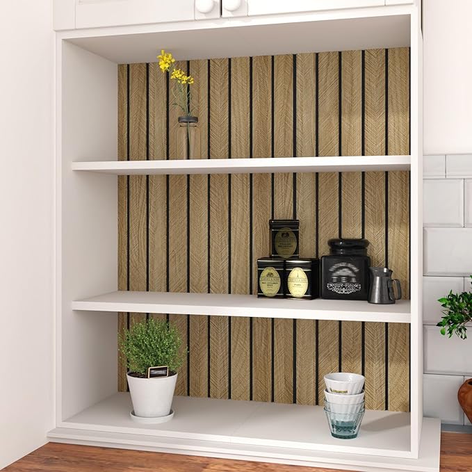 3D Brown Wood Wall Panels 197"x11.8" Acoustic Slat Wall Paneling Peel and Stick Wood Panels Self Adhesive Flexible Veneer Wooden Slats Wallpaper for Bedroom Living Room Workshop Wall Decor
