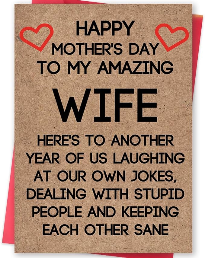 Ziwenhu Rude Wife Mother's Day Card from Husband, Funny Mothers Day Gifts Idea for Wife,Humor Mother's Day Card for Women,Unique Gifts for Mothers Day