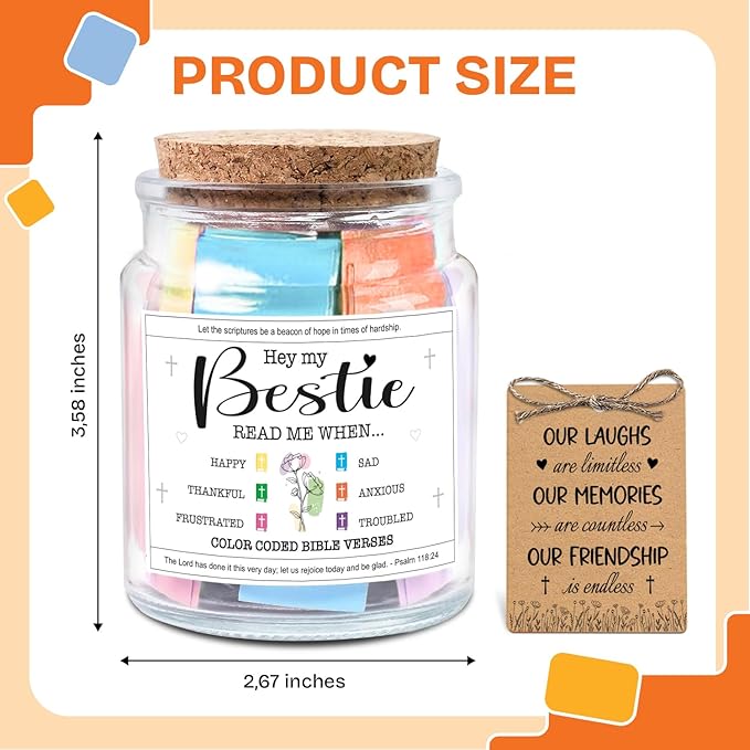 NewEleven Mothers Day Gifts For Best Friend Women - Birthday Presents, Bestie Gift For Her, Him - Inspirational Gift, Christian Present From Friends - Bible Verse Jar