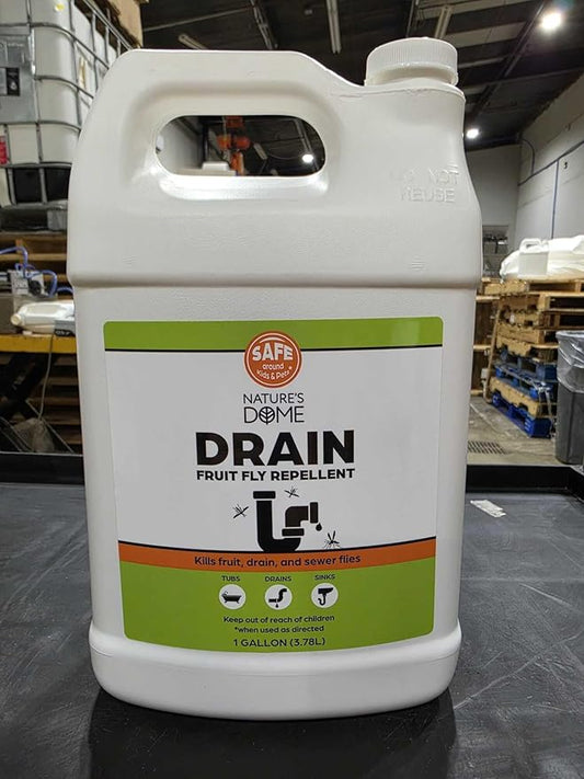Nature’s Dome Drain Fly Killer Gel – 1 Gallon – Kills & Prevents Drain Flies, Fruit Flies & Sewer Flies – Natural Plant-Based Treatment for Sinks, Pipes & Drains – Safe for Septic Systems