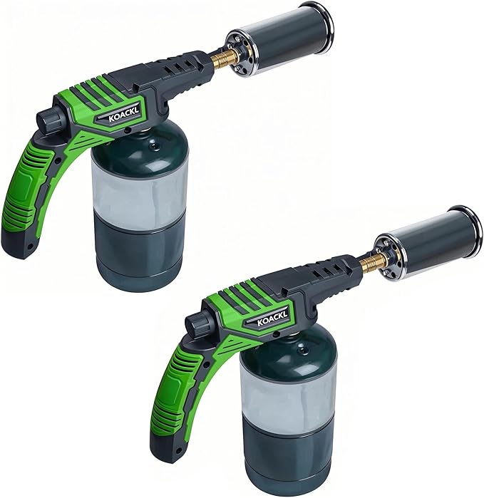 KOACKL Powerful Propane Torch Head 2 Pack, Propane Torch Gun Campfire Starter, Charcoal Lighter, Welding Torch Head for Searing Steak, Soldering, Brazing, Stripping Paint(Tank Not Included)
