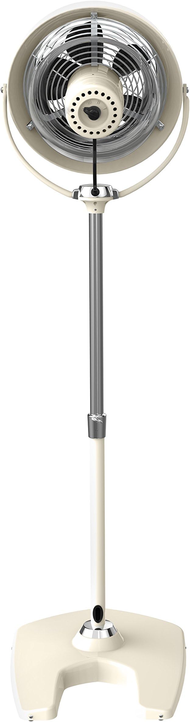 Vornado VFAN™ Sr. Pedestal Fan, Vintage Metal Standing Air Circulator, 3 Speeds, Adjustable Height 42-55 in, Tilt Head, Circulator for Bedroom, Home, Cooling, Retro Electric Floor Fan, Vintage White