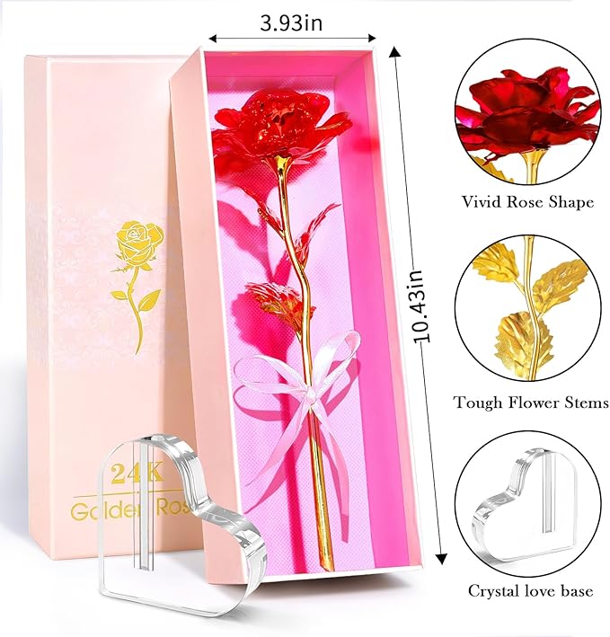 Mothers Day Mom Gifts for Women Grandma, Artificial Forever Birthday Flowers Galaxy Glass Eternal Roses with Heart Shaped Crystal Vase, Mother's Day Anniversary Wedding Rose Gifts for Wife Sister