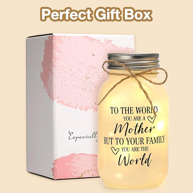Maracco Mothers Day Gifts for Mom from Daughter and Son, 30oz Large Mason Jar Night Lights for Mom, Thank You Mama, Birthday Gifts for Mother, I Love You Mama Gift