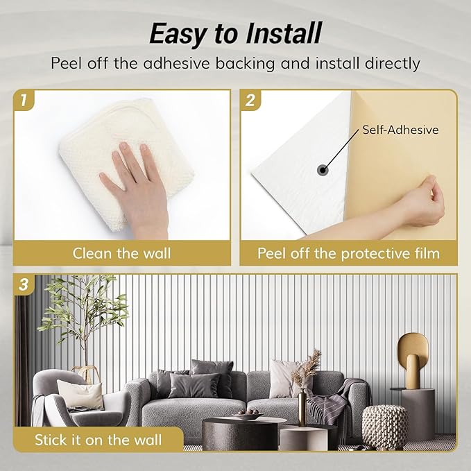 TONOR 8-Pack Bilayer Acoustic Panels Large Self-adhesive, 47.2'' * 23.6'' * 0.72” Adhesive Wall Panel, Large Soundproof Tiles for Echo Absorbtion, Acoustical Barrier of Polyester Fiber, White