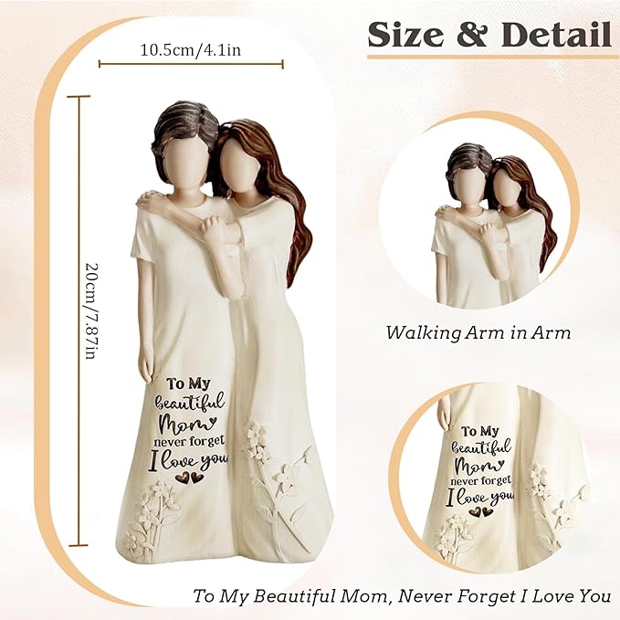 Gift for Mom Mother’s Day，Mom Birthday Gifts from Daughter - Christmas & Thanksgiving Gifts for Moms,Mommy,Mother of the Bride or Mother-in-Law 7.8" Figurines