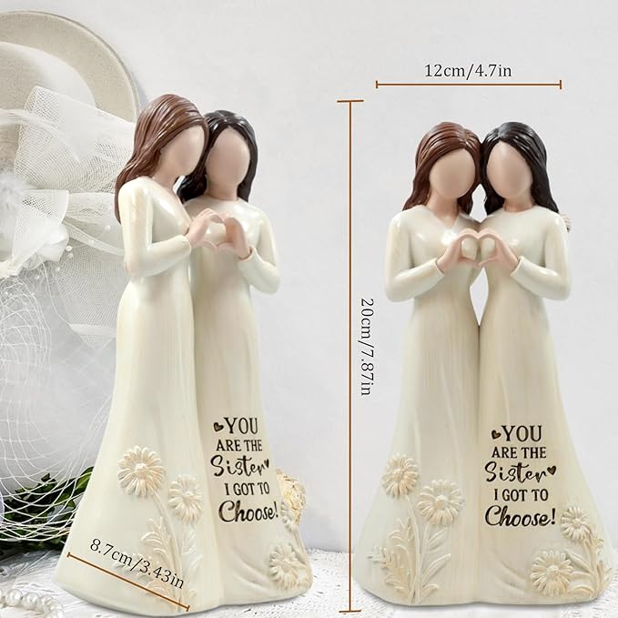 Best Friend Birthday Gifts for Women, Hand-Painted Friendship Figurines, Sister Gifts, Meaningful Presents for Birthday, Christmas, Sister’s Day