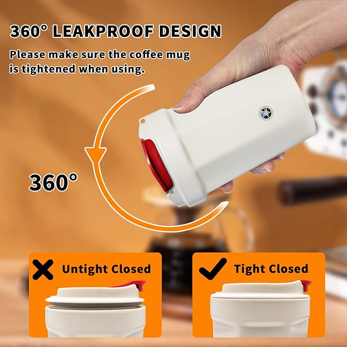 Self Stirring Mug, 400mL Self Stirring Coffee Mug with Magnetic Stirrer &Leak-Proof Lid Rechargeable Auto Magnetic Coffee Mug for Coffee/Milk/Protein Powder