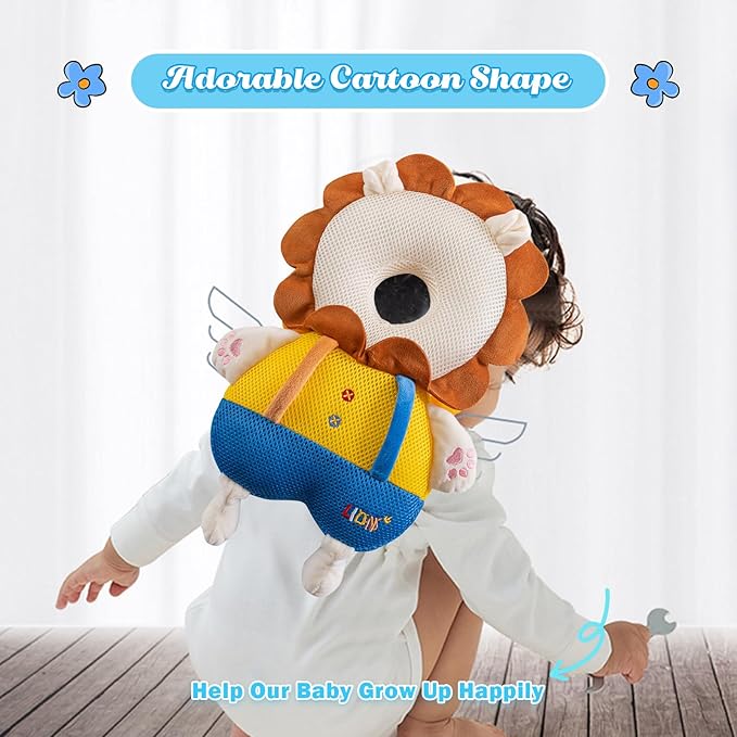 Baby Head Protector Cushion Backpack with 3 Baby Knee Pads for Walking & Crawling. (Astronaut)