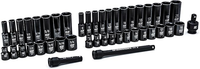 GEARWRENCH 44 Pc. 3/8" Drive 6 Point Standard & Deep Impact SAE/Metric Socket Set - 84916N (Pack of 3)
