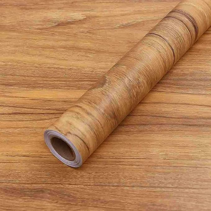 COSNIGHT 15.7" ×393.7" Wood Grain Wallpaper Peel and Stick Vinyl Film Self Adhesive Decor Wall Paper for Cabinet Drawer Shelf Liner Easy to Clean