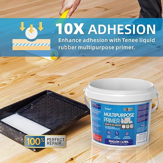 1 Gallon RV Roof Primer Sealant, Liquid Rubber Multi-Purpose Sealant, EPDM & TPO Primer, Elastomeric Roof Coating for Outdoor, High-Adhesion Bonding RV Roof Coating for Concrete, Deck, Wood, Metal