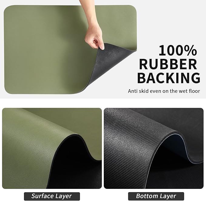 HotLive Coffee Mat - Absorbent Hide Stain Rubber Backed Dish Drying Mat for Kitchen Counter - Bar Mats for Countertops Accessories Fit Under Coffee Maker Espresso Machine