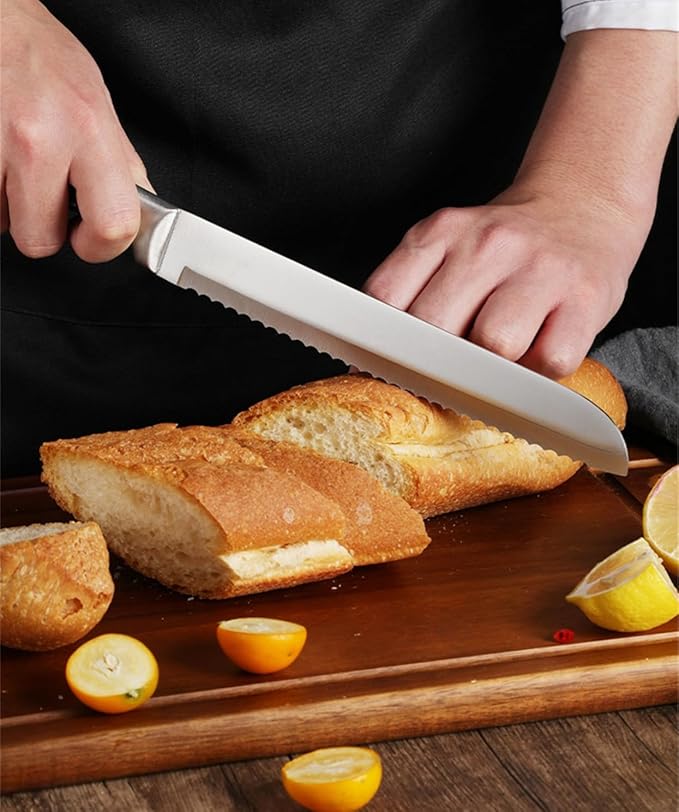 Kitchen Knife Set, 9 Pieces Purple Cleaver Knives Set with Rotatable Block, Non Stick Sharp Stainless Steel Chef Knife Set with Sharpener for Kitchen, Cooking Tools for Chefs Home Cooks (Black)
