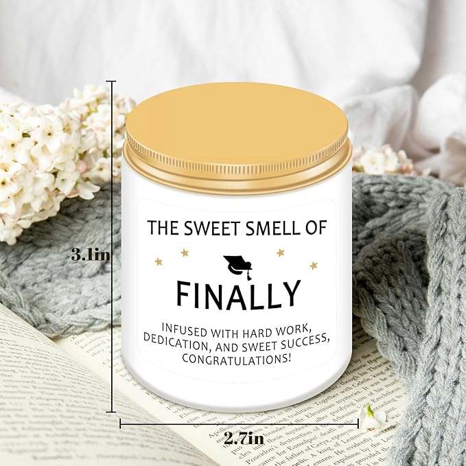 Homsolver Funny Graduation Gift for Her Him, College, High School, Masters Degree, Phd, Nurse Graduation Gifts for Women & Men, Scented Candles