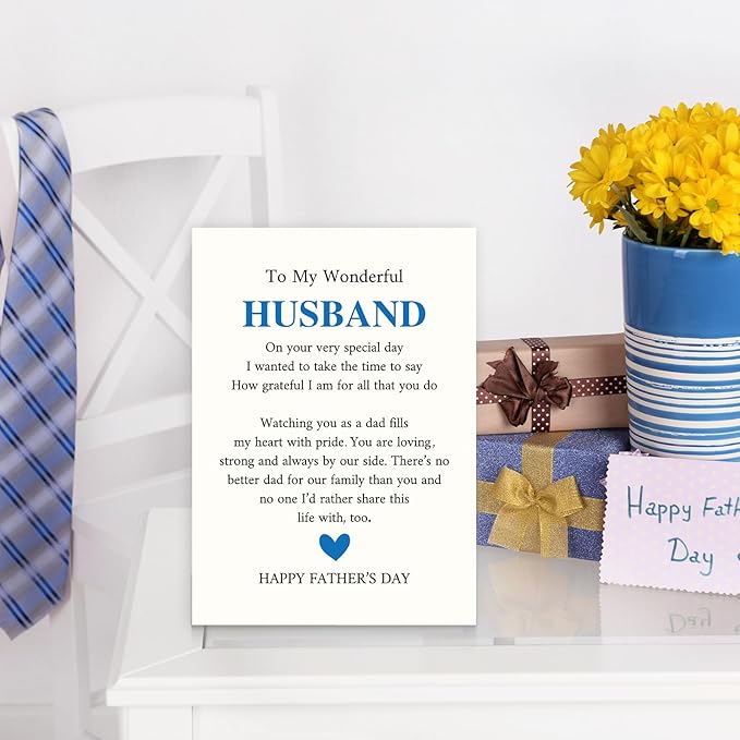 FANCYLUCKY Funny Fathers Day Card Gifts for Husband, Romantic Father’s Day Card from Wife, Love Card
