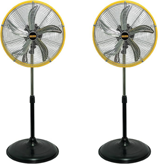 HiCFM 5000 CFM 20 inch High Velocity Pedestal Oscillating Fan, Powerful 1/5 HP Motor, 6FT Power Cord and Oscillation Standing Fan for Commercial or Industrial - UL Safety Listed, 2 Pack