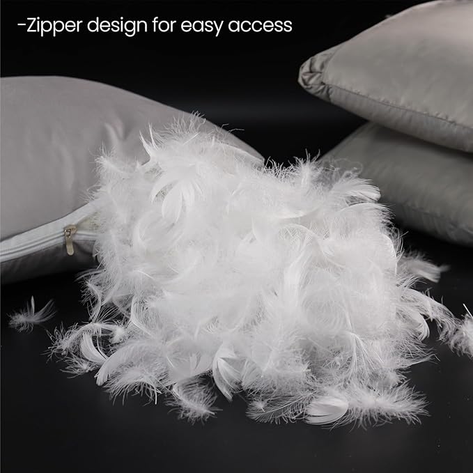 MOOX Down Feathers Pillow Stuffing Filling for DIY Projects Premium Natural 5/95 Goose Feather Down Soft Fluffy Perfect for Pillow Cushions Bedding Pillow Couch Dog Bed Upholstery Crafts (2.0, Pounds)
