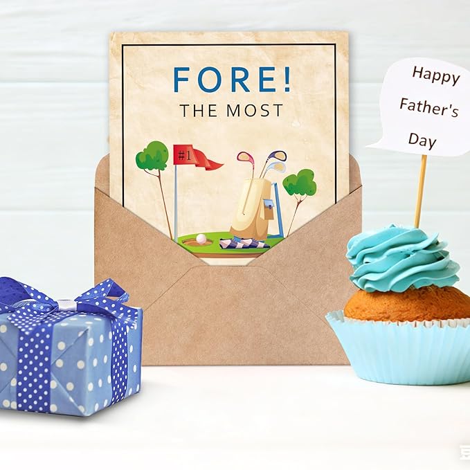 FANCYLUCKY Funny Golf Fathers Day Card Gift for Dad, Golf Dad Card, Father’s Day Cards for Golfs Lover from Son Daughter