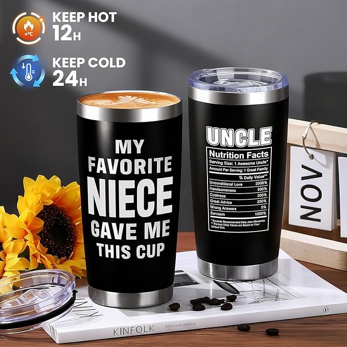 Uncle Gifts from Niece Nephew Uncle Birthday Gifts for Men Funcle Gift Ideas for Best Uncles from Kids Funny Promoted to Great Uncles Announcement Gift Box for Christmas, Happy Birthday, Fathers Day