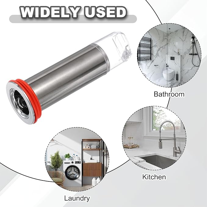 uxcell 4.9" Odor Proof Floor Drain, Floor Drain Cover Shower Plug Drain Backflow Preventer Suitable for Pipes Tubes Bathroom Kitchen, Red Silver/Transparent