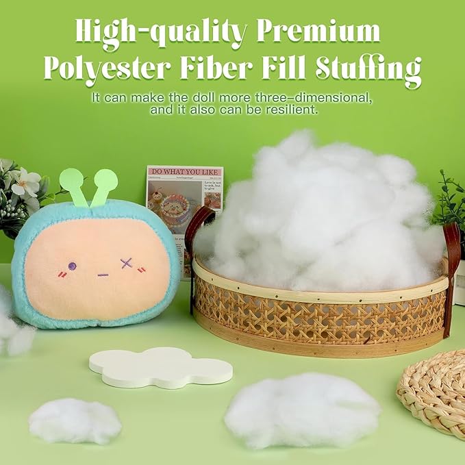 19.4oz Premium Fiberfill Stuffing, (1.8oz-1.21 lb) Polyfill Stuffing for Pillows Crafts, High Resilience Soft Poly Fill Pillow Stuffing for Stuffed Animals, Home DIY Stuffing (550g)