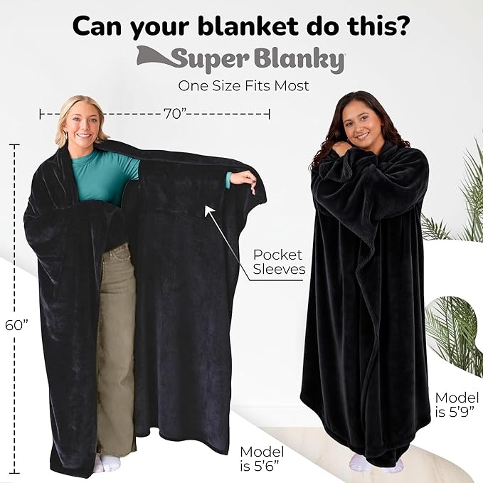 Super Blanky Wearable Blankets for Women, Adult Wearable Blanket Men, Mother's Day Gifts for Her, Wife Birthday Gift Ideas