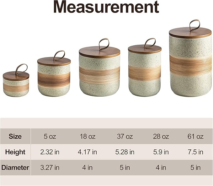 Miamolo Spice Jars with Lid, Coffee Container Kitchen Food Storage Jars for Spice Sugar Tea Bag, Stackable Decorative Canisters for Countertop, 37 fl.oz