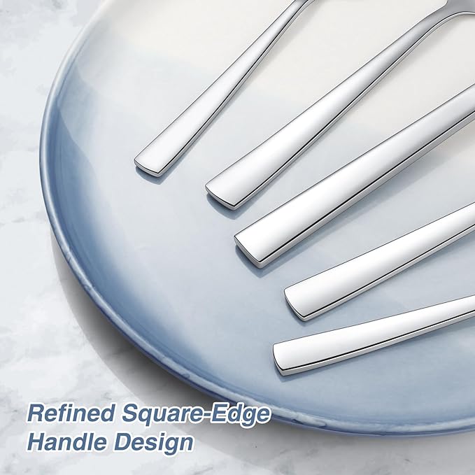 Yoehka 40 Piece Silverware Set for 8, Stainless Steel Flatware Set, Include Spoons/Forks/Knives, Mirror Polished Cutlery Set for Home Restaurant Hotel, Dishwasher Safe