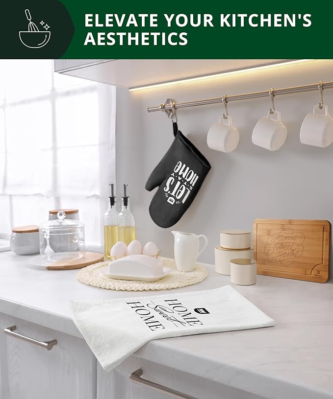 ROYAL CRAFT WOOD Cutting Board Set - Luxurious House Warming Gifts for New Home - Basket for First/New Home Owner with Towel, Apron - Ideal Welcome and Housewarming Presents for Homeowners