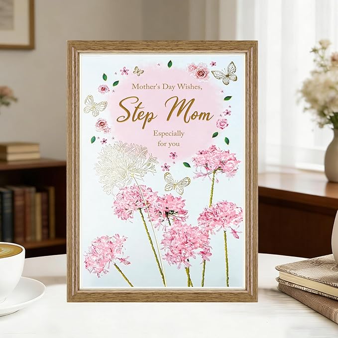 Happy Mothers Day Card Gifts for Stepmother，Stepmom Mother's Day Card, Stepmom Appreciation Card