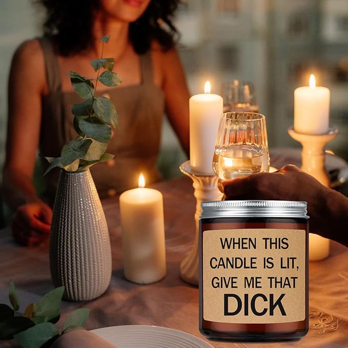 Funny Gifts for Men,Him - Birthday Gift for Fiance,Couple,Husband - Valentines Day Gifts for Him,Naughty Fathers Day Anniversary Engagement Gift for Husband,Lavender Scented Candles
