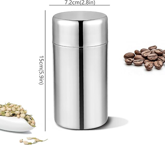 OLULU 19oz Tea Canister Double Seal Stainless Steel Airtight Tea Tin, Tea Container for Loose Leaf Tea Coffee Herbs and Spices Storage