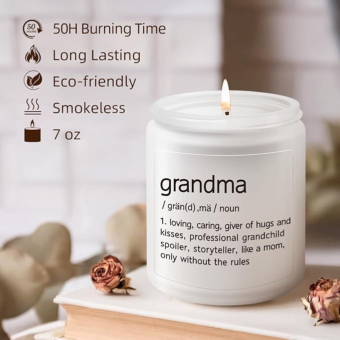 Gifts for Grandma, Grandma Birthday Christmas Mother's Day Gifts, First Time Grandma’s Gift from Granddaughter Grandson - Lavender Scented Candle