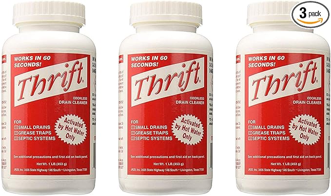 Thrift T-100 Alkaline Based 1-Pound Granular Drain Cleaner (3-(Pack))