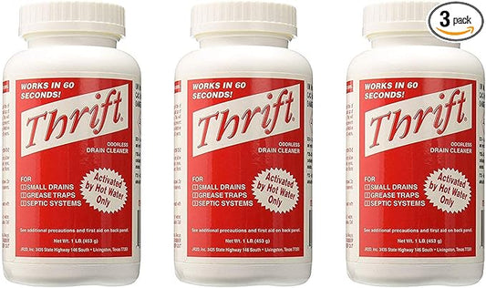 Thrift T-100 Alkaline Based 1-Pound Granular Drain Cleaner (3-(Pack))