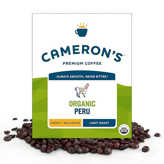 Cameron's Coffee Roasted Whole Bean Coffee, Organic Peru, 4 Pound