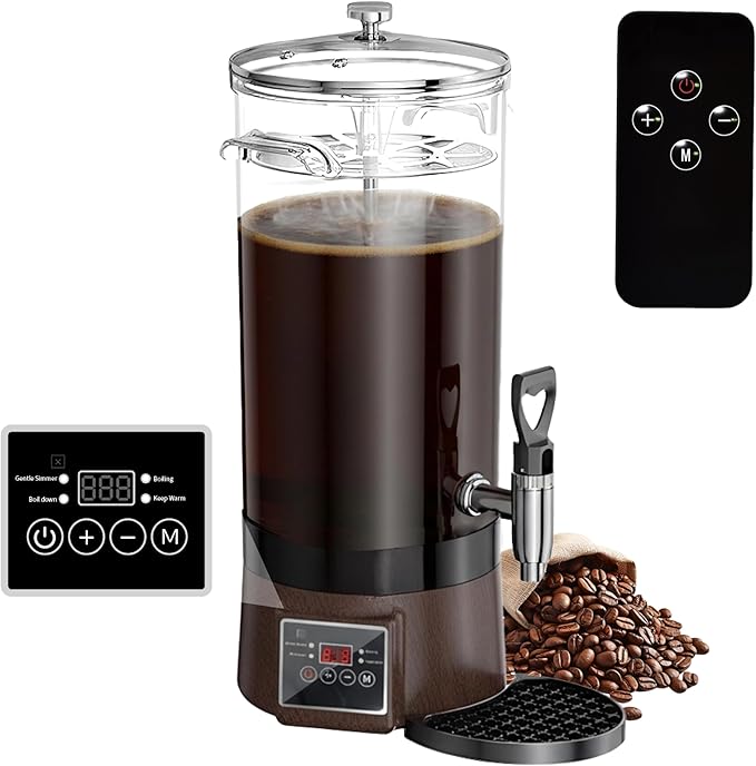 Commercial Coffee Urn Hot Beverage Dispenser Coffee Maker, Food-grade Plastic 9.5 L 60 Cups, Hot Chocolate Machine, Electric Percolator for Catering Hot Water for Hot Cocoa, Drink, Tea, Juice