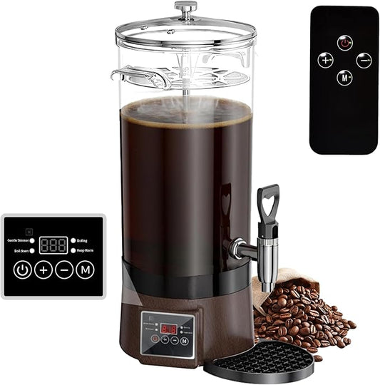 Commercial Coffee Urn Hot Beverage Dispenser Coffee Maker, Food-grade Plastic 9.5 L 60 Cups, Hot Chocolate Machine, Electric Percolator for Catering Hot Water for Hot Cocoa, Drink, Tea, Juice