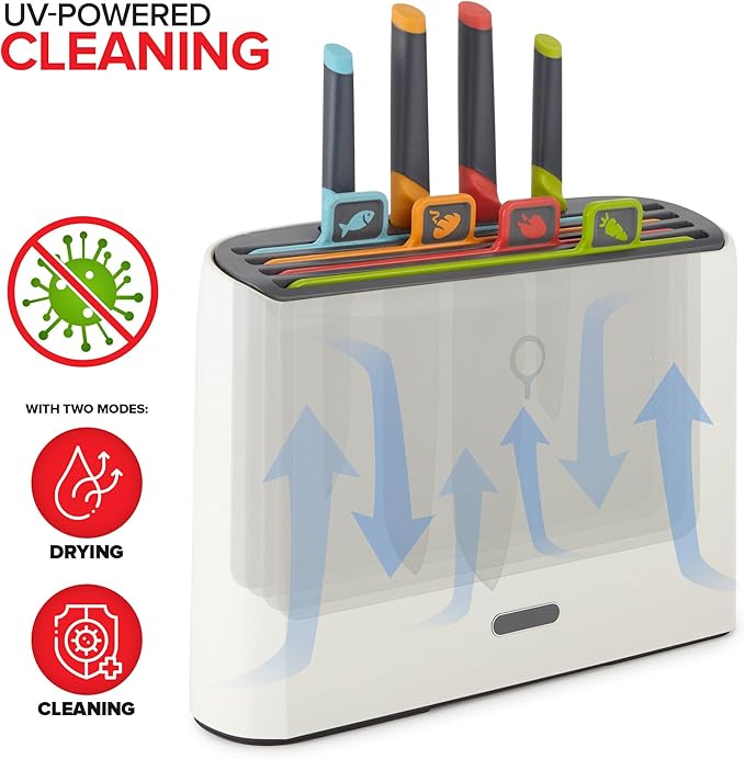 Modern Innovations Smart Cutting Boards and Knife Set, Self Cleaning Cutting Board & Knives Holder, Color Coded Cutting Board Set With Knives, All-In-One Cleaning Knife and Cutting Board Set 3 Pack